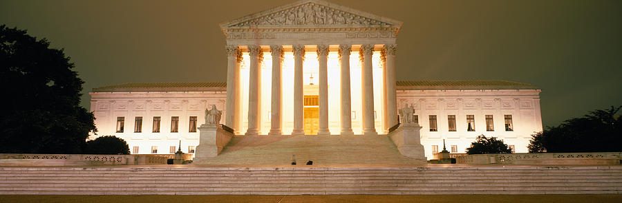 Architecture Photograph - Supreme Court Building Illuminated by Panoramic Images