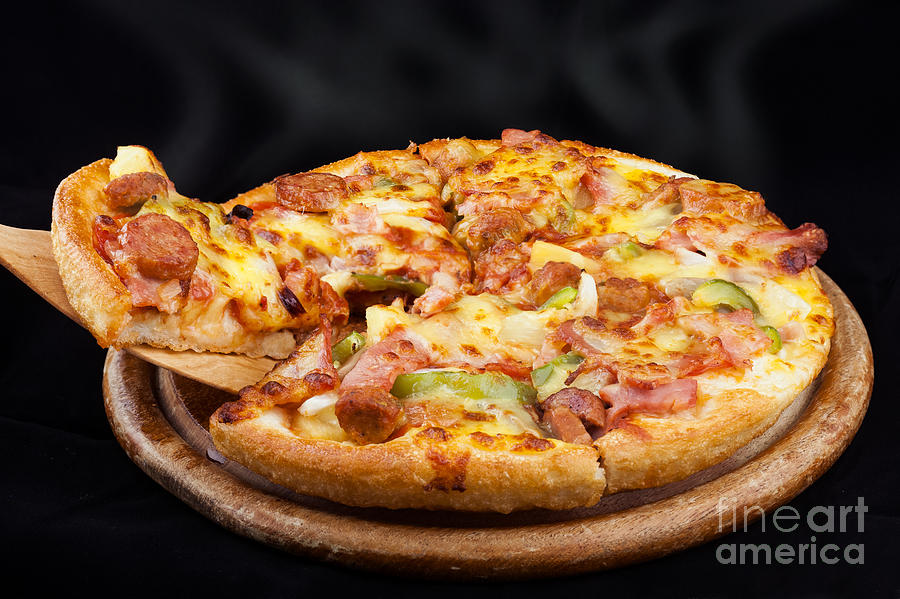 Tomato Photograph - Supreme Hot Pizza  by Anek Suwannaphoom