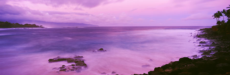 Nature Photograph - Surf Along Rocky Coast, Oahu, Hawaii by Panoramic Images