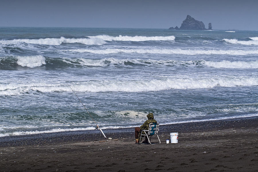 Surf Fisherman on Rialto Beach in Washington State No. 0559 Photograph by Randall Nyhof