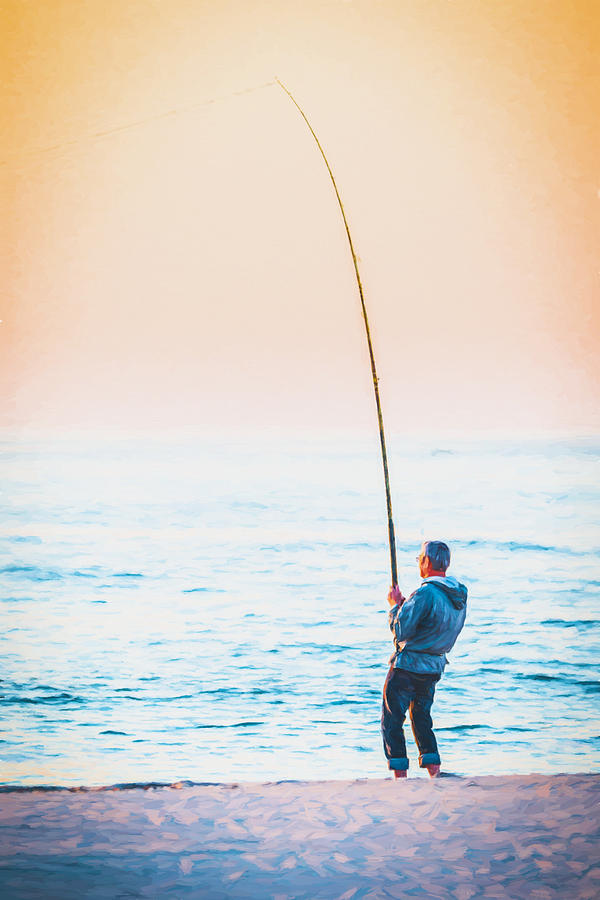 Surf Fishing - Digital Photo Art Photograph by Duane Miller