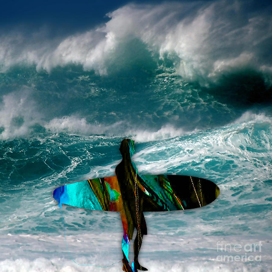 Surf Mixed Media by Marvin Blaine