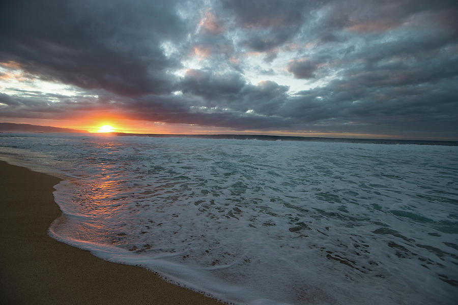 Surf On The Beach At Sunset Photograph by Panoramic Images