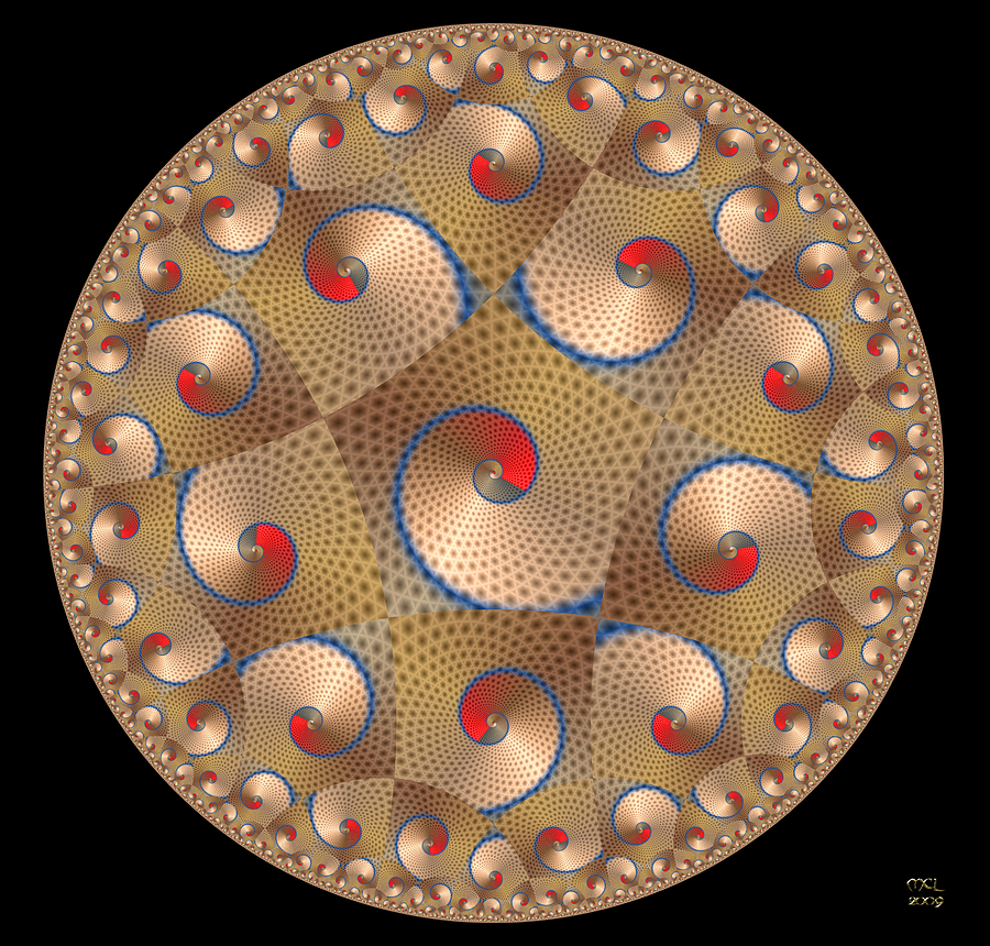 Surf - Sea - Shells - A Hyperbolic Disk Digital Art by Manny Lorenzo