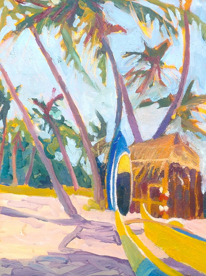 Surf Shack Painting by Diane Renchler