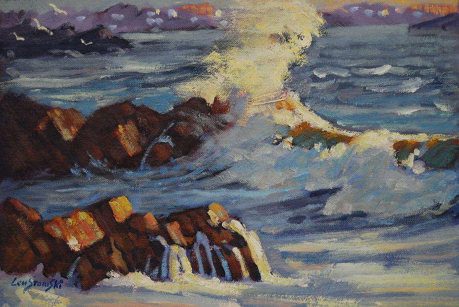 Surf study Painting by Len Stomski