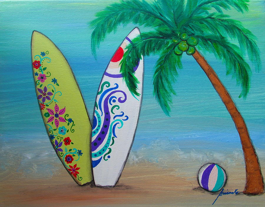 Surf Time I Painting by Pristine Cartera Turkus