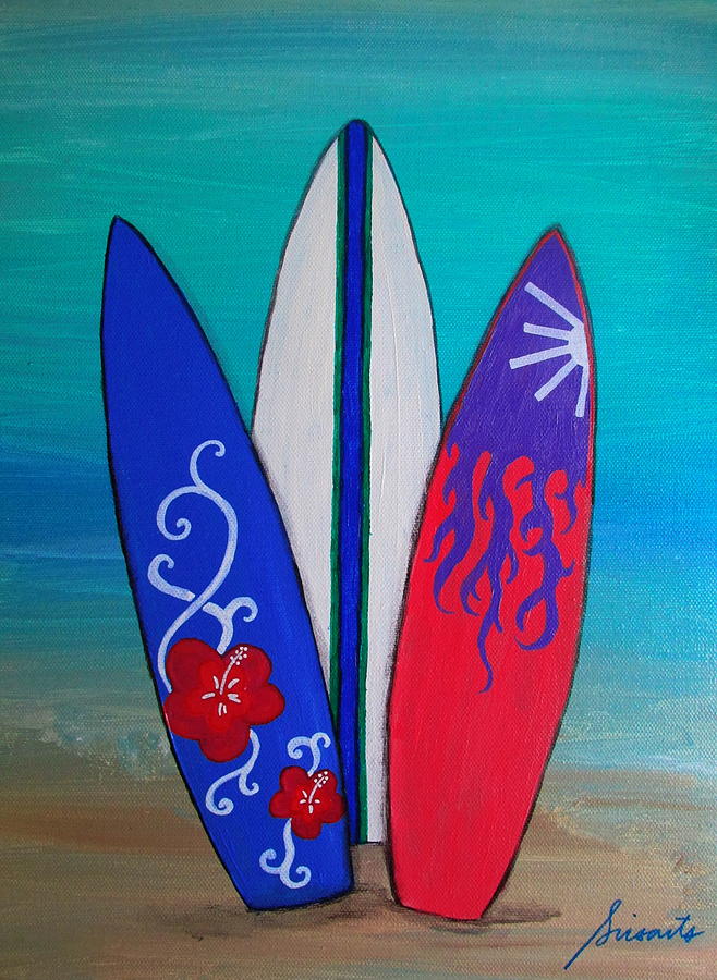 Surf Time II Painting by Pristine Cartera Turkus