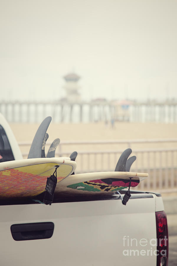 Surfboards in Back of Truck Digital Art by Susan Gary