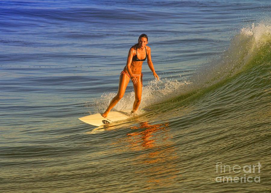 Fish Photograph - Surfer At Sun Glow by Deborah Benoit