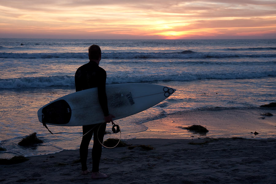 Surfer at Sunset Photograph by Nathan Rupert