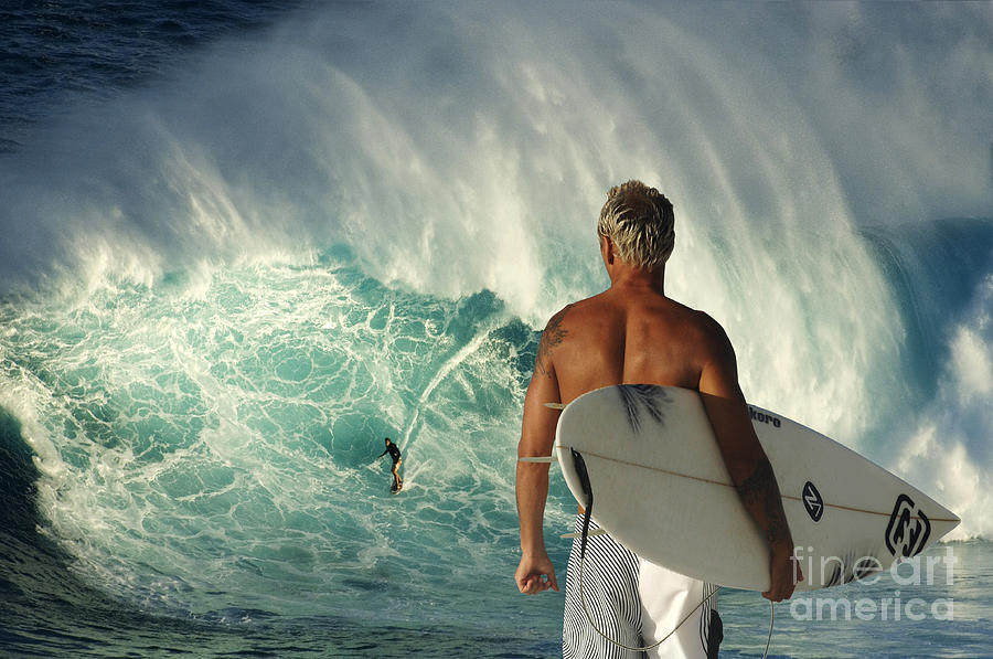 Jaws Photograph - Surfer Boy Meets Jaws by Bob Christopher