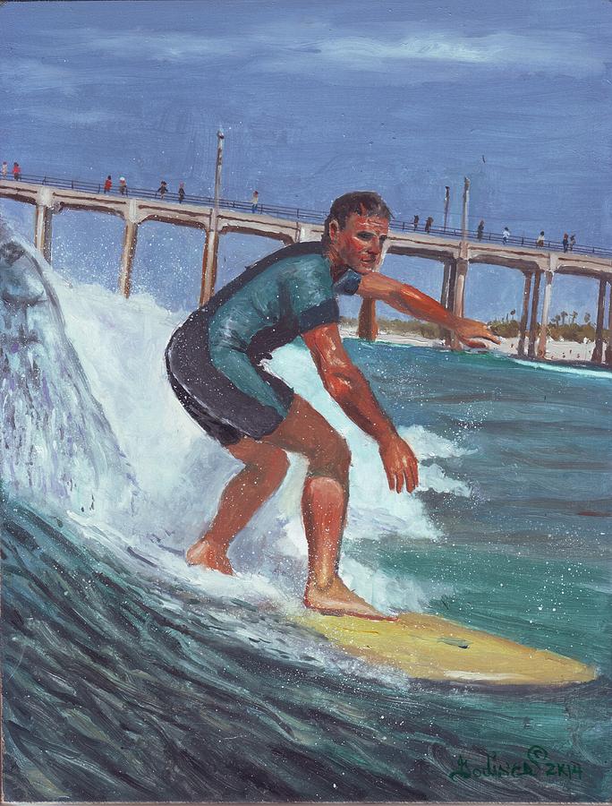 Surfer Painting - Surfer Dude # 2 by Henry Godines