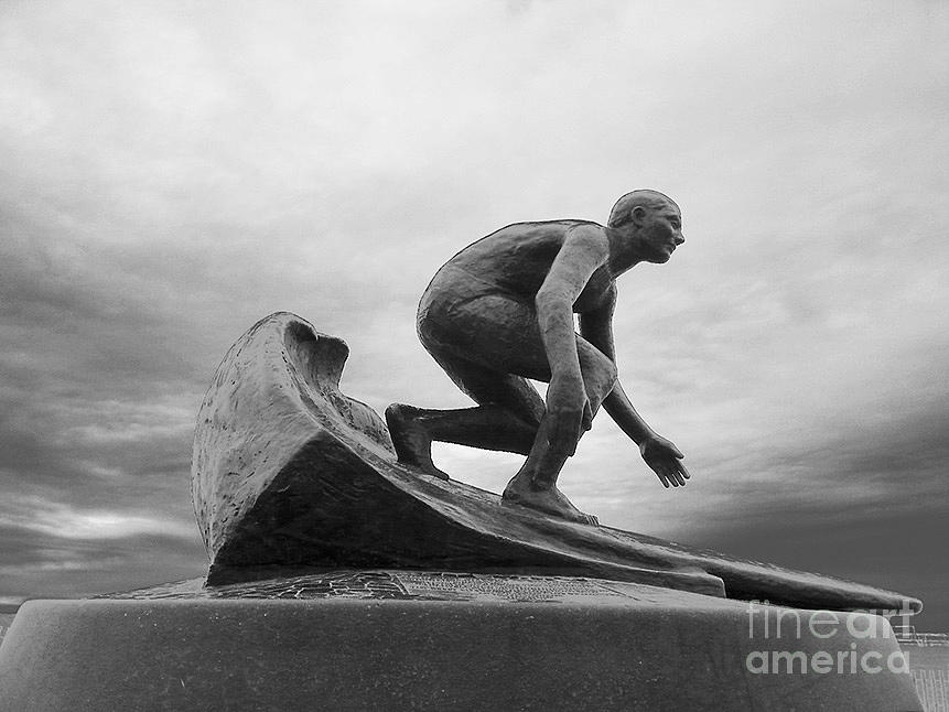 Black And White Photograph - Surfer by Fei A