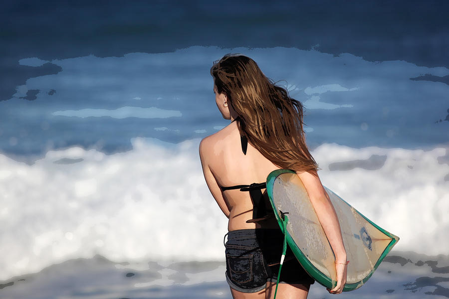Beach Photograph - Surfer Girl by Michelle Constantine