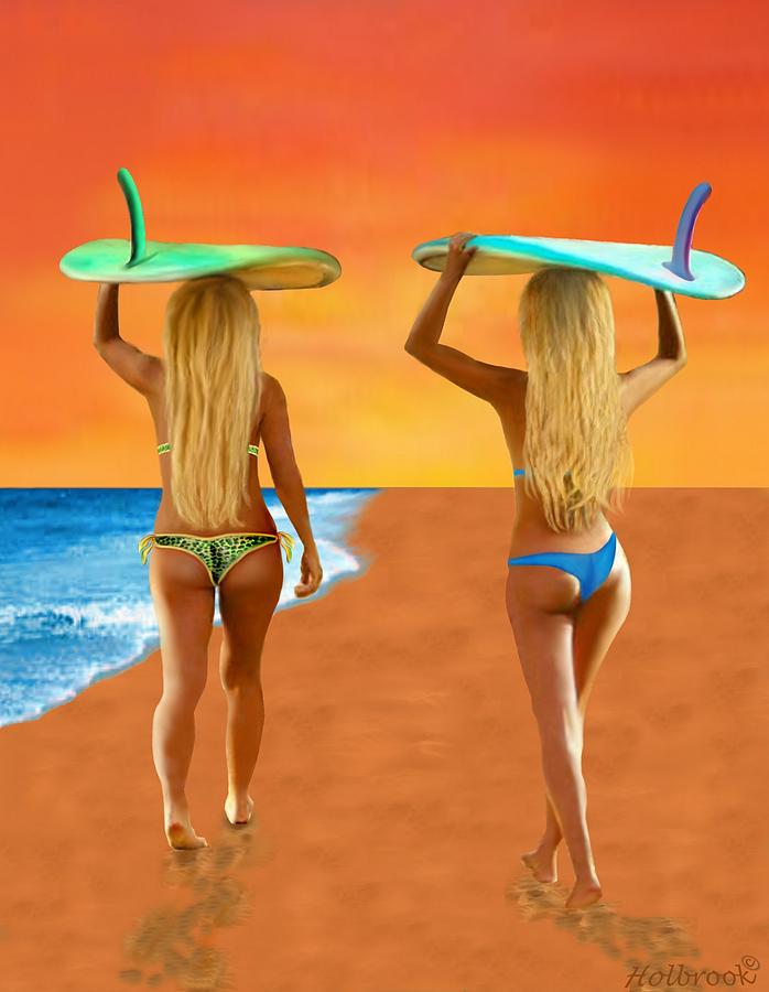 Surfer Girls  by Glenn Holbrook