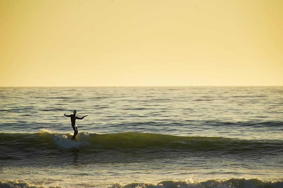 Nature Photograph - Surfer Hangs 5 by Dylan Lucas Gordon