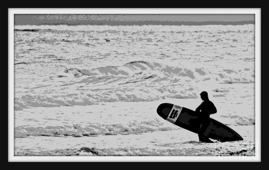 Surfer Heading In Photograph by Ellen Ryan