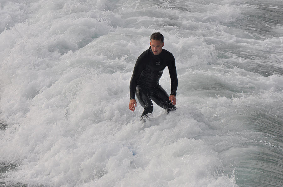 Surfer in wave break Photograph by Diane Lent