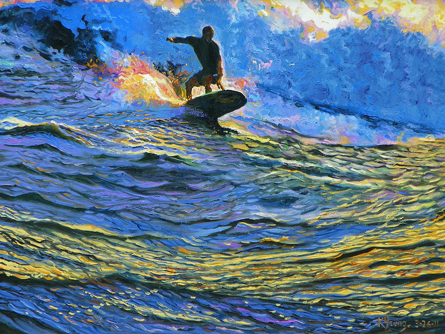 Surfer Painting by Kenneth Young