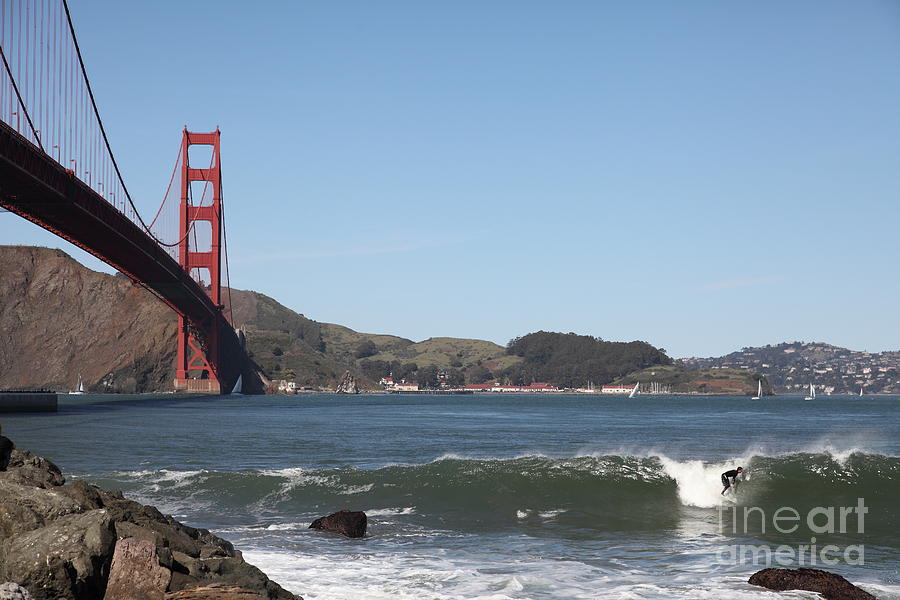 San Francisco Photograph - Surfers Near The San Francisco Golden Gate Bridge 5D21658 by Wingsdomain Art and Photography
