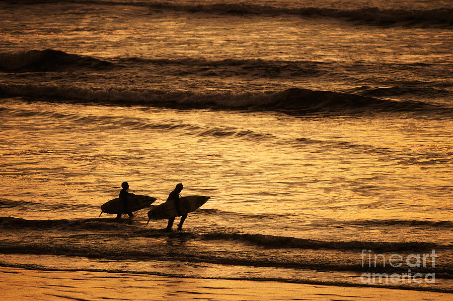 Sports Photograph - Surfers by Ron Sanford