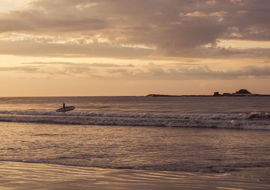 Surfing At Dusk Photograph