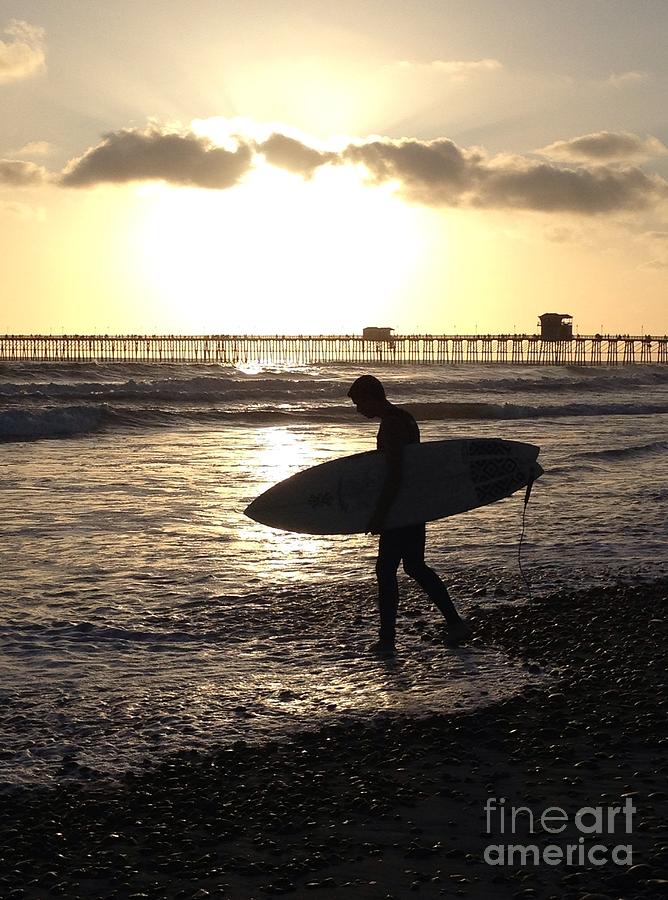 Surfing at Sunset Photograph by Bridgette Gomes