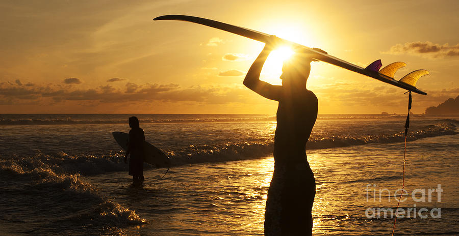 Sunset Photograph - Sunset Surfing Corcovado Costa Rica 1 by Bob Christopher