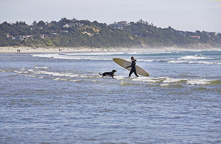 Summer Photograph - Surfing On Agate Beach by Buddy Mays