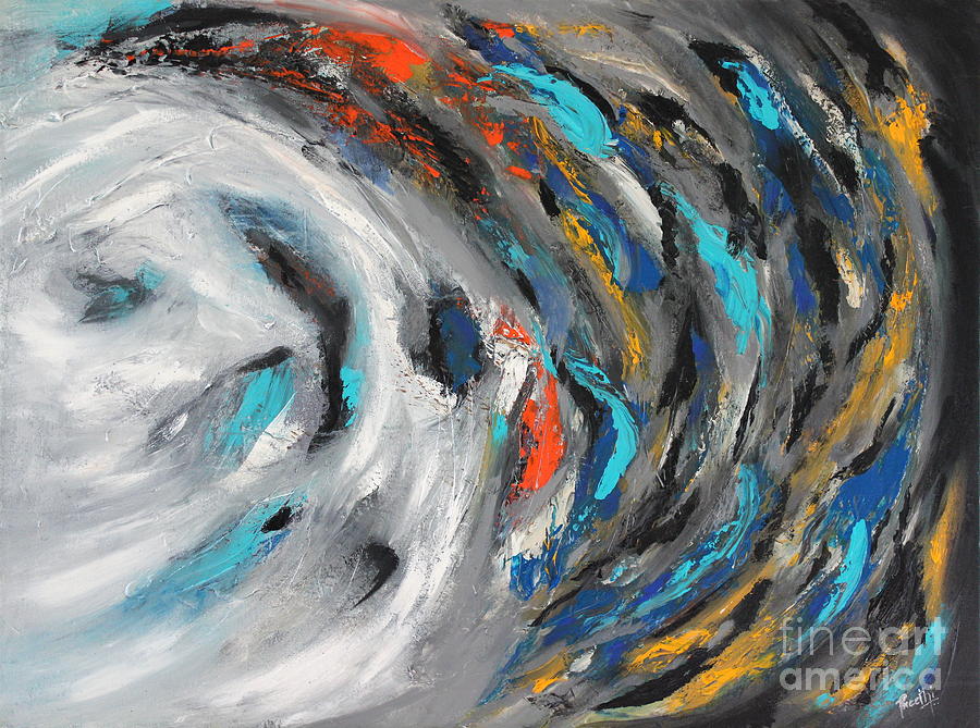 Abstract Painting - Surfing by Preethi Mathialagan