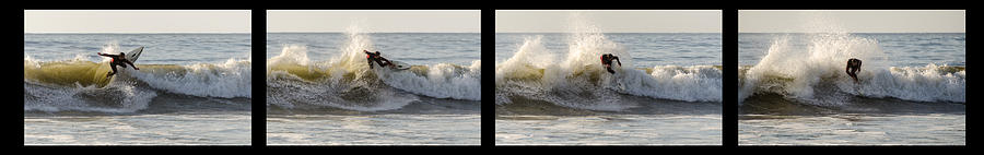 Surfing Sequence Four Shots Photograph by Maureen E Ritter