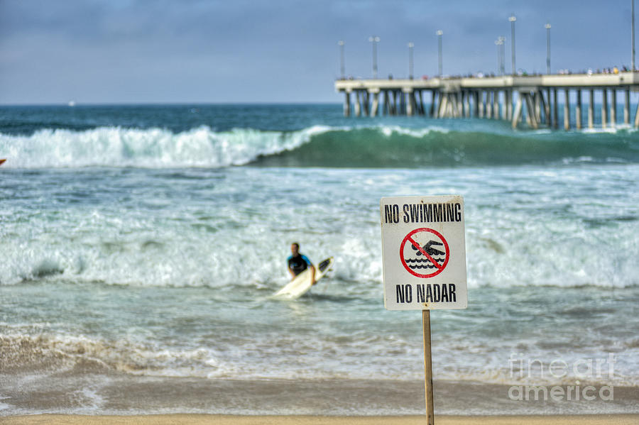 Surfing Venice Beach CA Photograph by David Zanzinger