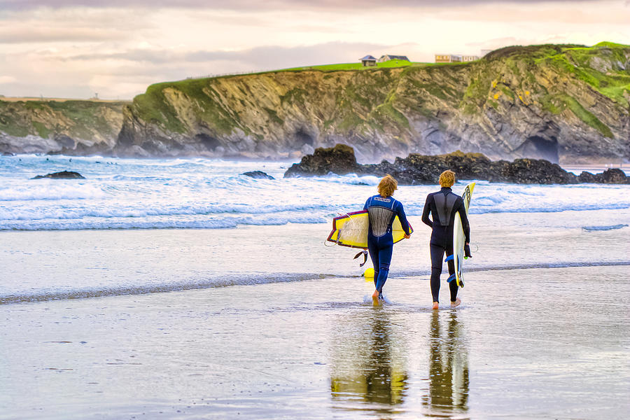 Surfing Zen - Cornish Beach in Newquay Photograph by Mark Tisdale