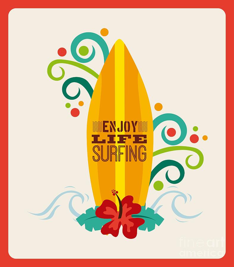 Surfing Zone Graphic Design Vector Digital Art by Gst - Fine Art America