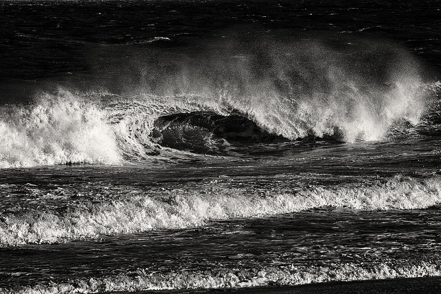 Surfs Up in Ocean City in Black and White Photograph by Bill Swartwout