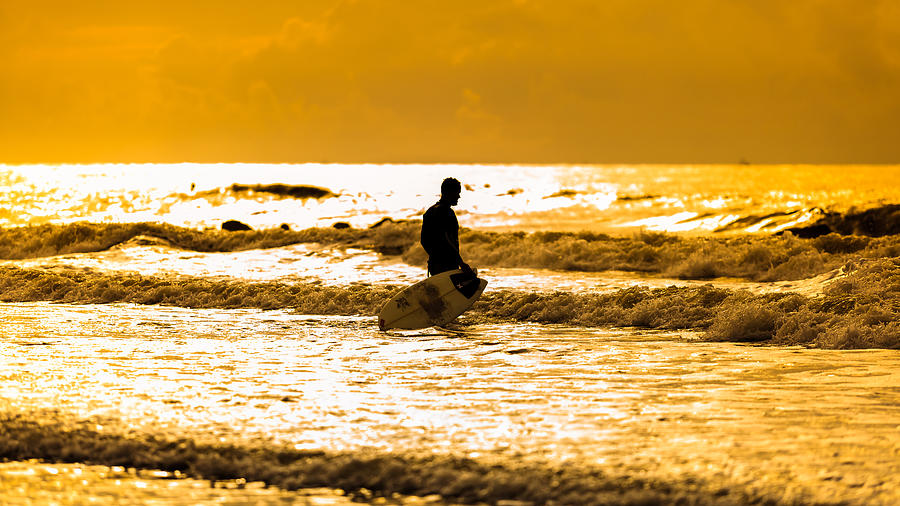 Folly Beach Photograph - Surfs up by Keith Allen