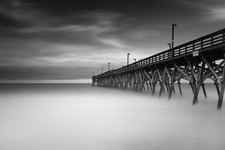 Black And White Photograph - Surfside Beach Pier by Ivo Kerssemakers