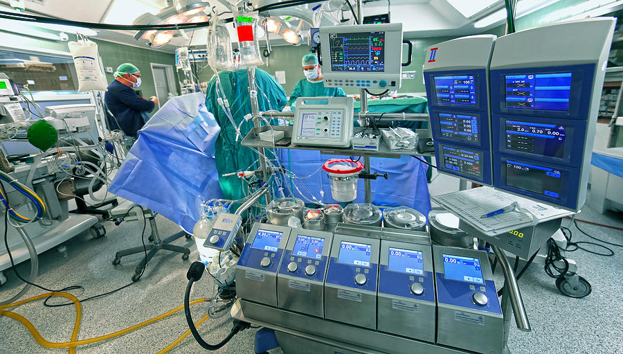 Surgery. Cardiopulmonary bypass machine Photograph by Alexey_ds