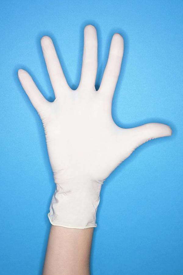 Glove Photograph - Surgical Glove by Ian Hooton/science Photo Library