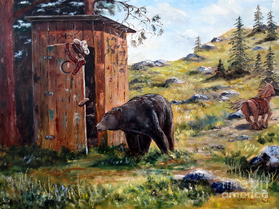 Rocky Mountain National Park Painting - Surprise Visit by Lee Piper