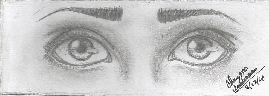 Eyes Drawing - Surprised Eyes by Chrystene Anderson