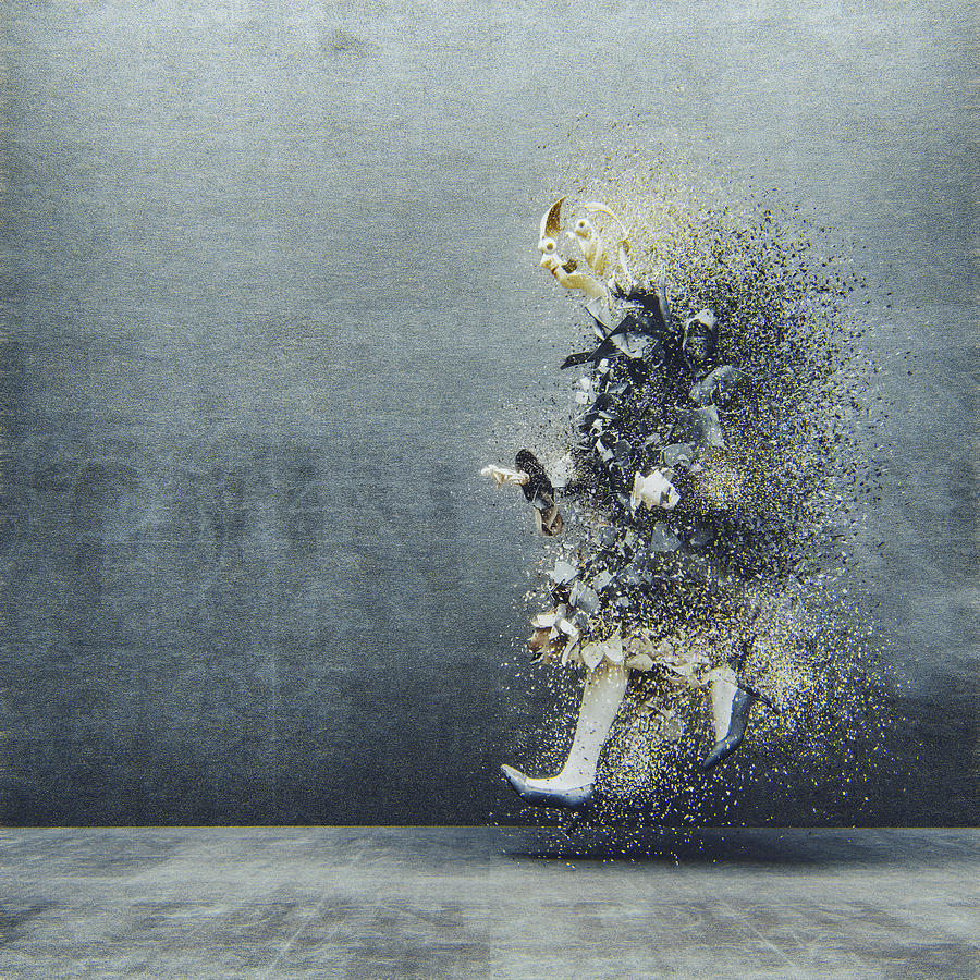 Surreal abstract businesswoman disintegration Photograph by Gremlin