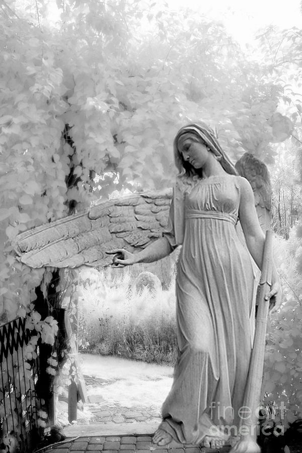 Angel Wings Photograph - Surreal Dreamy Fantasy Infrared Angel Nature by Kathy Fornal
