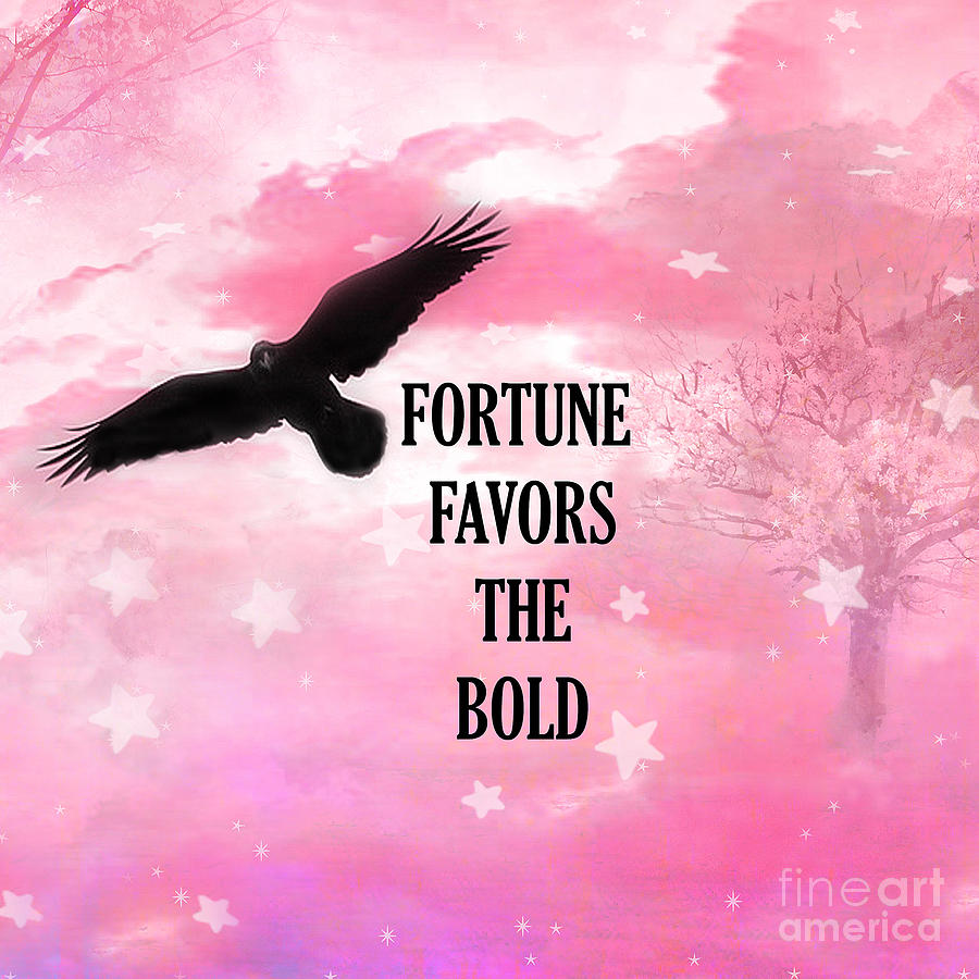 Typography Quotes Photograph - Surreal Fantasy Black Raven Crow Typography  by Kathy Fornal