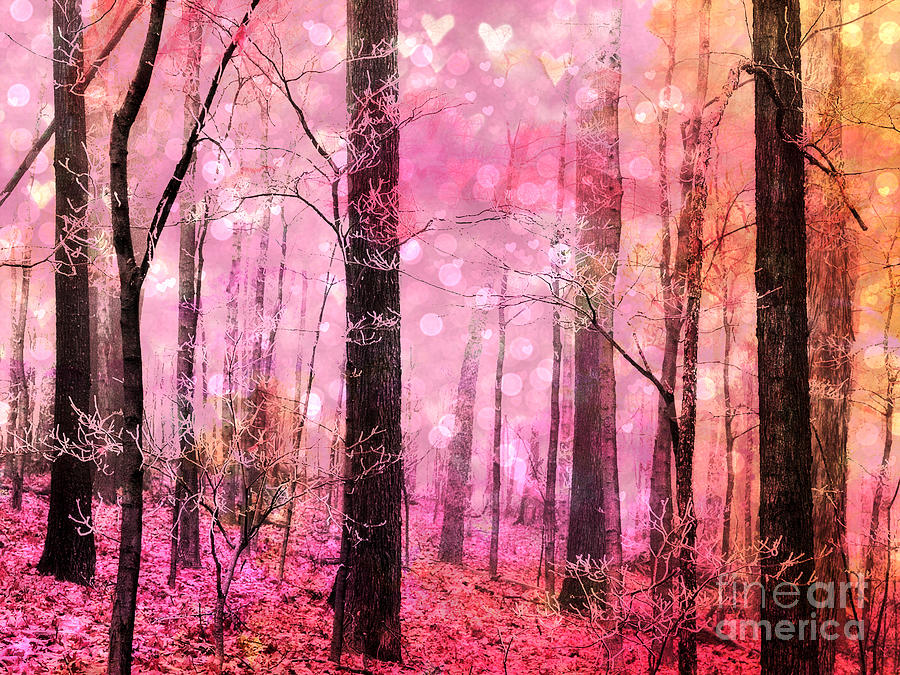 Nature Photograph - Surreal Woodlands Nature Trees Fantasy Fairytale Trees Woods Prints Home Decor by Kathy Fornal