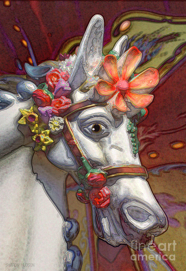 surreal fantasy pony - Flower Power Photograph by Sharon Hudson