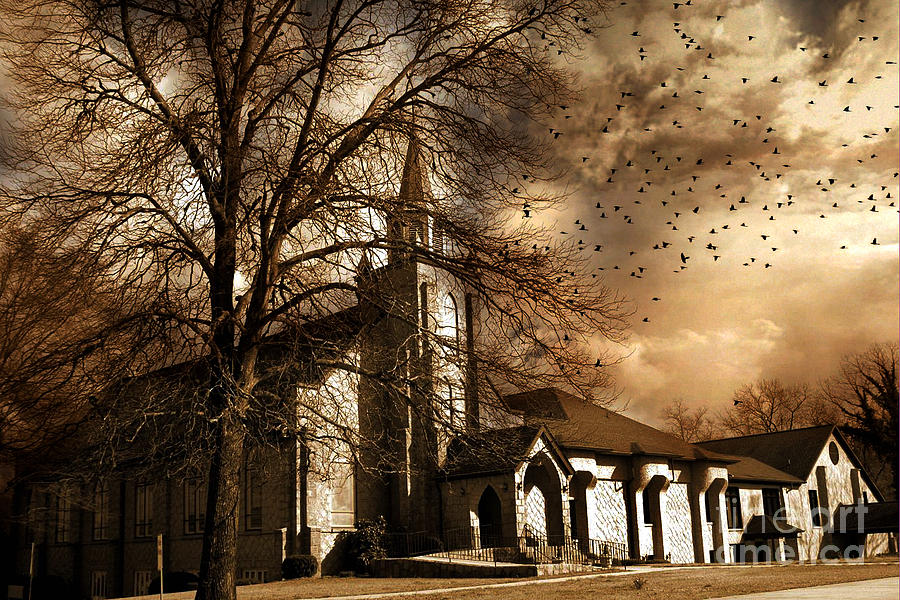 https://images.fineartamerica.com/images-medium-large-5/surreal-gothic-church-with-storm-skies-and-birds-flying-kathy-fornal.jpg