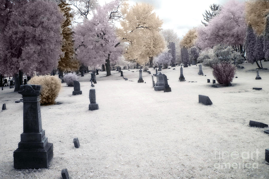 Surreal Gothic Fantasy Cemetery Graveyard Photograph by Kathy Fornal
