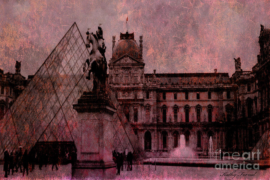 Surreal Paris Louvre Museum Architecture Pyramid Photograph by Kathy Fornal